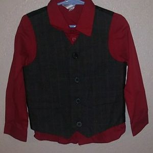 Boys dress shirt with vest and dress pants